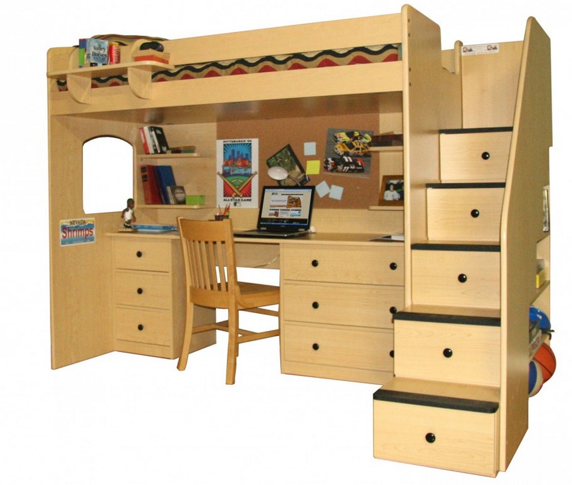 Advantages of Wood Loft Bed with Desk Stylish Home ...